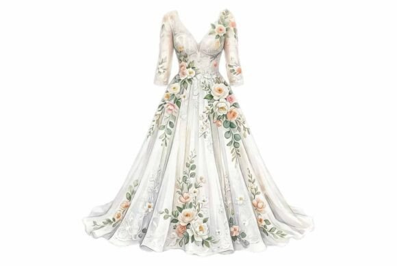 Download White Wedding Dress Bridal Clipart - Premium Resources