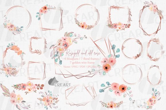 Download Old Rose Floral Golden Bridal Templates - Bridal Collection