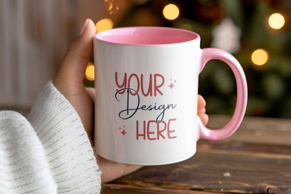Download Coffee Mug Mockup, Pink Inner &amp; Handle - Mockup Collection