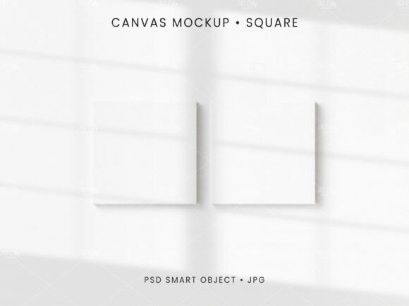 Download Square Canvas Mockup Set of 2 PSD JPG - Canvas mockup Collection