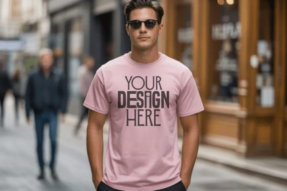 Download Light Pink Gildan 5000 Shirt Mockup - Mockup Collection