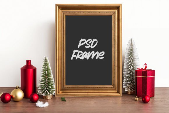 Download Vertical Gold Frame PSD Mockup - Premium Resources